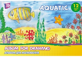 Альбом для рисования на скобе, 12 листов, "Aquatic" COOLFORSCHOOL CF60901-01