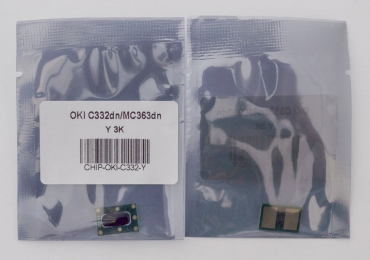 Чіп для картриджа OKI 46508733 для c332/mc363 Yellow 3k CHIP-OKI-C332-Y