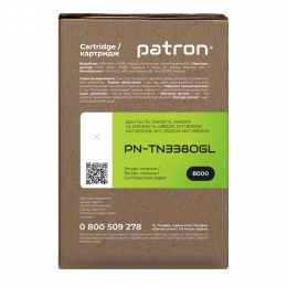 Тонер-картридж сумісний Brother tn-3380 green label Patron (pn-tn3380gl) CT-BRO-TN-3380-PN-GL