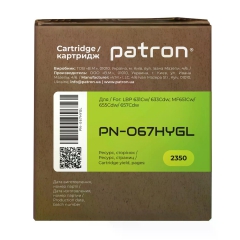 Картридж сумісний Canon 067H жовтий Green Label Patron (PN-067HYGL) CT-CAN-067H-Y-PN-GL