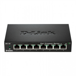 Коммутатор D-Link DES-108 8xFE, Неуправляемый, Металл