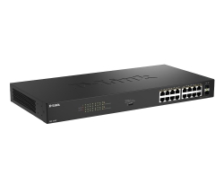 Коммутатор D-Link  DGS-1018P 16x1GE PoE+, 240W, 30Вт/порт, Неуправляемый