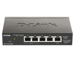 Комутатор D-Link DGS-1100-05PD 5xGE, (2xGE, 2xGE PoE, 1xGE PD), EasySmart DGS-1100-05PDV2