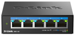 Комутатор D-Link DMS-105/E 5x2.5GE, Некерований