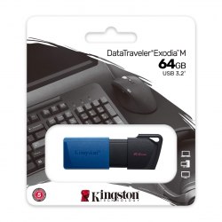 Накопитель Kingston   64GB USB 3.2 Type-A Gen1 DT Exodia M Black Blue DTXM/64GB