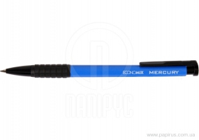 Ручка кулькова автомат. ECONOMIX MERCURY 0,5 мм. Корпус синій, пише синім E10102