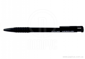 Ручка кулькова автомат. ECONOMIX MERCURY 0,5 мм. Корпус чорний, пише чорним E10103