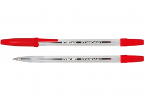 Ручка шариковая ECONOMIX STANDARD 0,5 мм. Корпус прозрачный, пишет красным E10117-03