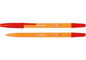 Ручка кулькова ECONOMIX RANGE 0,5 мм. Корпус помаранчевий, пише червоним E10138-03