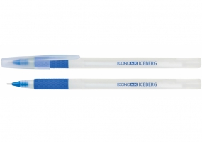 Ручка масляная ECONOMIX ICEBERG 0,7 мм, пишет синим E10197-02