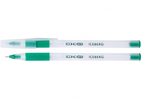 Ручка масляна ECONOMIX ICEBERG 0,7 мм, пише зеленим E10197-04