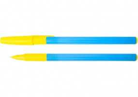 Ручка масляная ECONOMIX NATION 0,7 мм желто/голубая, пишет синим E10267