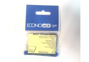 Блок для заметок с клейким слоем 38х50 мм Economix Light, 80 л., желтый E27930