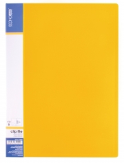 Папка А4 пластиковая CLIP В с двумя карманцами, желтая ECONOMIX E31202-05