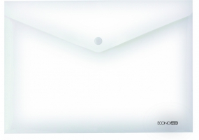 Папка-конверт прозора А4 на кнопці Economix, 180 мкм, фактура "глянець", прозора E31301-00