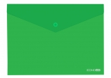 Папка-конверт А4 прозора на кнопці Economix, 180 мкм, фактура "глянець", зелена E31301-04
