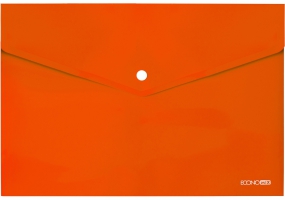 Папка-конверт А4 на кнопке Economix, 180 мкм, фактура "глянец", оранжевая E31301-06