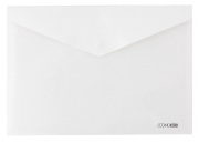 Папка-конверт непрозора А4 на кнопці Economix, 180 мкм, фактура "глянець", біла E31301-14