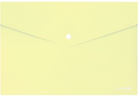 Папка-конверт А4 на кнопке Economix, 180 мкм, непрозрачная, фактура "глянец", пастельная желтая E31301-85