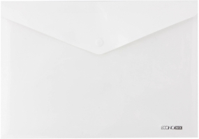 Папка-конверт В5 прозрачная на кнопке Economix, 180 мкм, фактура "глянец", белая E31302-14