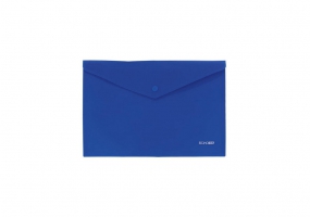 Папка-конверт А4 непрозора на кнопці Economix, 180 мкм, фактура "помаранч", синя E31305-52