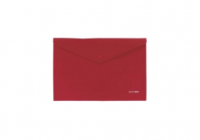 Папка-конверт А4 непрозрачная на кнопке Economix, 180 мкм, фактура "апельсин", красная E31305-53