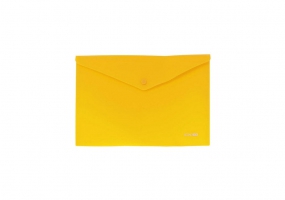 Папка-конверт А4 непрозрачная на кнопке Economix, 180 мкм, фактура "апельсин", желтая E31305-55