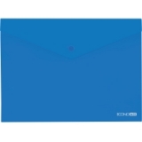 Папка-конверт А5 прозора на кнопці Economix, 180 мкм, фактура "глянець", синя E31316-02