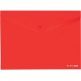 Папка-конверт А5 прозора на кнопці Economix, 180 мкм, фактура "глянець", червона E31316-03