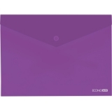 Папка-конверт А5 прозора на кнопці Economix, 180 мкм, фактура "глянець", фіолетова E31316-12