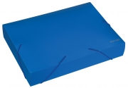 Папка-бокс пластиковая A4 60мм на резинках, синяя E31405-02