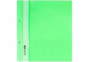 Папка-скоросшиватель А5 Economix с перфорацией, фактура "глянец", паст. зеленая E31506-84