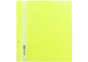 Папка-скоросшиватель А5 Economix с перфорацией, фактура "глянец", паст.желтая E31506-85