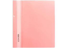 Папка-скоросшиватель А5 Economix с перфорацией, фактура "глянец", паст. розовая E31506-89