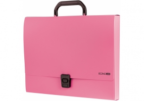 Портфель пластиковий A4 Economix на застібці, 1 відділення, рожевий E31607-09