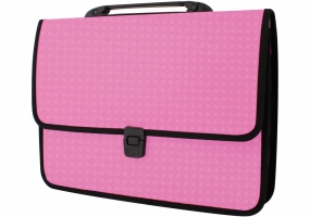 Портфель на застежке, фактура «Вышиванка», розовый ECONOMIX E31641-09