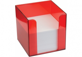 Подставка под бумагу для заметок Economix, 90х90х90 мм, пластик, ярко-красный E32601-03
