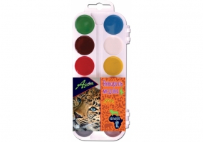 Фарби акварельні медові "Africa", 12 кольорів, без пензлика, пластик ECONOMIX E60116