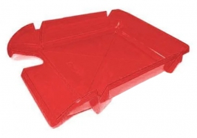 Лоток для бумаг горизонтальный "Компакт" Economix, пластик, ярко-красный E80605