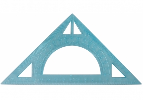Трикутник рівнобедренний 20 см, прозрачный плстик, транспортир ECONOMIX E81325