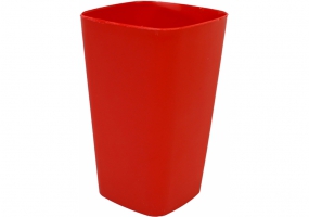 Подставка для ручек стакан канцелярский квадратный Economix, пластик, красный E81662