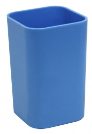 Подставка для ручек стакан канцелярский квадратный, пластик, голубой ECONOMIX E81673