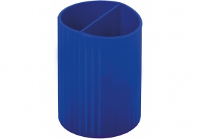 Подставка для ручек на 2 отделения Economix, пластик, синяя E81982-02