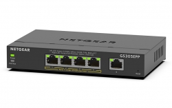 Комутатор NETGEAR GS305EPP 4xGE PoE+ (120Вт), 1xGE, керований GS305EPP-100PES