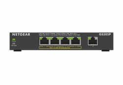 Коммутатор NETGEAR GS305Pv2 4xGE PoE+ (63Вт), 1xGE, неуправляемый GS305P-200PES