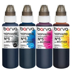 Комплект чернил для Brother универсальные №5 4х100 мл, водорастворимые, BK/C/M/Y Barva (BU5-100-MP) I-BARE-BU5-100-MP