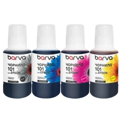 Комплект чорнил для Epson 101 спеціальні 4x140 мл, OneKey, пігментне/водорозчинні, BK/C/M/Y Barva (E101-140-MP) I-BARE-E-101-140-MP