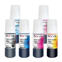 Комплект чернил для Epson 108 специальные 6x70 мл, OneKey, водорастворимые, BK/C/M/Y/LC/LM Barva (E108-070-MP) I-BARE-E-108-070-MP