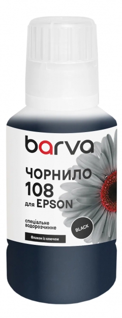 Чернила для Epson 108 BК специальные 140 мл, OneKey, водорастворимые, черные Barva (E108-1009) I-BARE-E-108-140-B