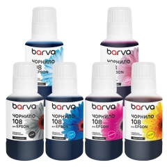 Комплект чорнил для Epson 108 спеціальні 6x140 мл, OneKey, водорозчинні, BK/C/M/Y/LC/LM Barva (E108-140-MP) I-BARE-E-108-140-MP